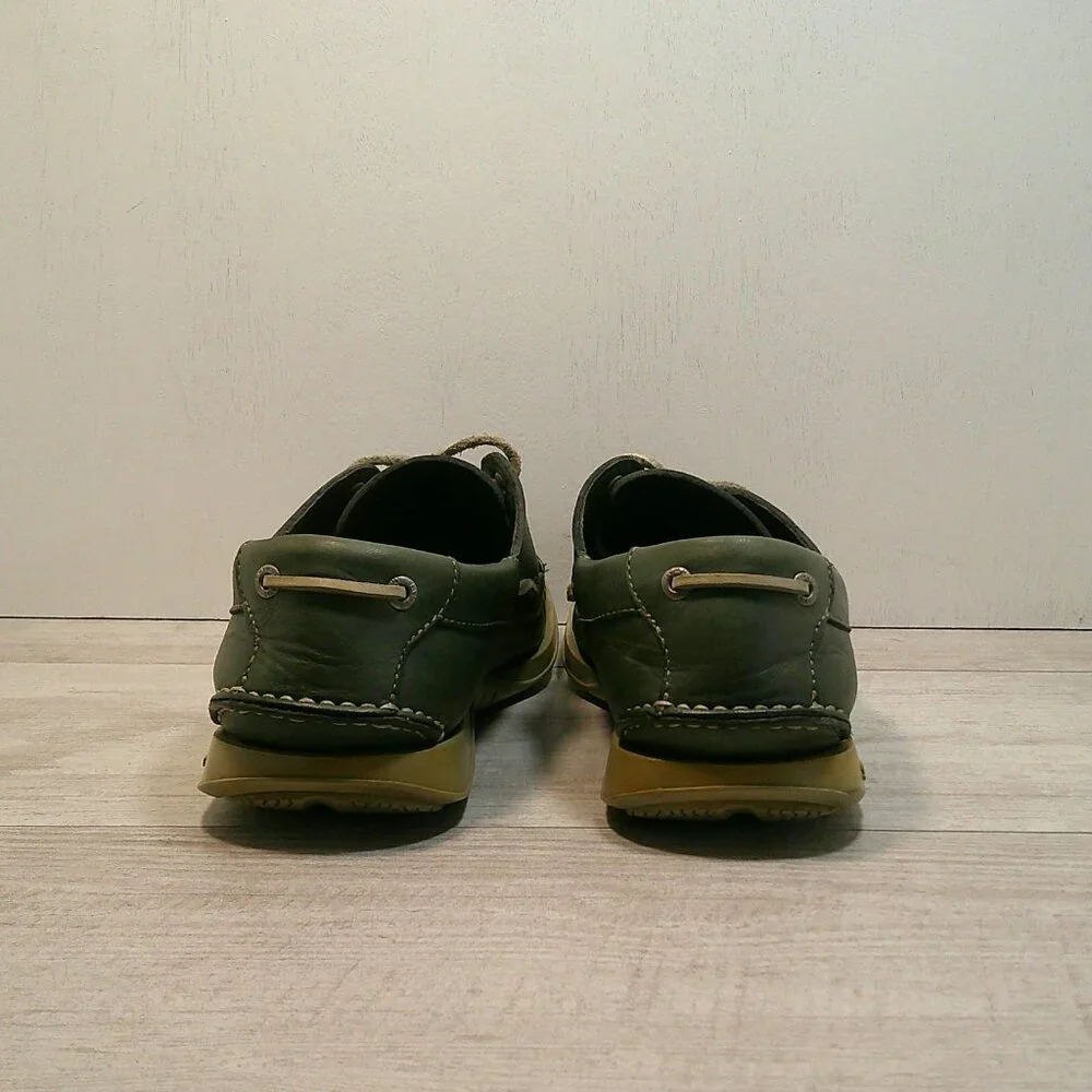 Tommy Bahama Classic Preppy Green Leather Casual Retro Boat Shoes Loafers 9M